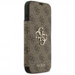 Husa flip cover Guess 4G Metal Logo Book compatibila cu iPhone 18 Pro Max / 17 Pro Max, Maro 5 - lerato.ro