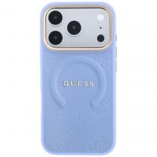 Husa Guess Saffiano Peony and Ring cu MagSafe compatibila cu iPhone 18 Pro Max / 17 Pro Max, Albastru
