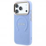 Husa Guess Saffiano Peony and Ring cu MagSafe compatibila cu iPhone 18 Pro / 17 Pro, Albastru 3 - lerato.ro
