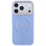 Husa Guess Saffiano Peony and Ring cu MagSafe compatibila cu iPhone 18 Pro / 17 Pro, Albastru 2 - lerato.ro