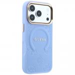 Husa Guess Saffiano Peony and Ring cu MagSafe compatibila cu iPhone 18 Pro / 17 Pro, Albastru 5 - lerato.ro