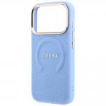 Husa Guess Saffiano Peony and Ring cu MagSafe compatibila cu iPhone 18 Pro / 17 Pro, Albastru 7 - lerato.ro