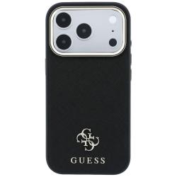 Husa Guess Saffiano Small 4G Classic Logocu MagSafe compatibila cu iPhone 18 Pro Max / 17 Pro Max, Negru