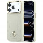 Husa Guess Stripe Peony 4G Logo cu MagSafe compatibila cu iPhone 18 Pro / 17 Pro, Bej 4 - lerato.ro
