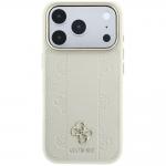 Husa Guess Stripe Peony 4G Logo cu MagSafe compatibila cu iPhone 18 Pro / 17 Pro, Bej 2 - lerato.ro