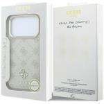 Husa Guess Stripe Peony 4G Logo cu MagSafe compatibila cu iPhone 18 Pro / 17 Pro, Bej 9 - lerato.ro