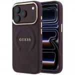 Husa Guess Saffiano Peony and Ring cu MagSafe compatibila cu iPhone 18 Pro Max / 17 Pro Max, Burgundy 4 - lerato.ro