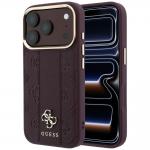 Husa Guess Stripe Peony 4G Logo cu MagSafe compatibila cu iPhone 18 Pro Max / 17 Pro Max, Burgundy 4 - lerato.ro
