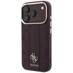 Husa Guess Stripe Peony 4G Logo cu MagSafe compatibila cu iPhone 18 Pro Max / 17 Pro Max, Burgundy 3 - lerato.ro