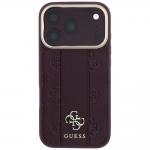 Husa Guess Stripe Peony 4G Logo cu MagSafe compatibila cu iPhone 18 Pro Max / 17 Pro Max, Burgundy 2 - lerato.ro