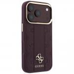 Husa Guess Stripe Peony 4G Logo cu MagSafe compatibila cu iPhone 18 Pro Max / 17 Pro Max, Burgundy 5 - lerato.ro