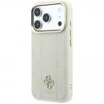 Husa Guess Stripe Peony 4G Logo cu MagSafe compatibila cu iPhone 18 Pro Max / 17 Pro Max, Bej 3 - lerato.ro