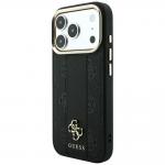 Husa Guess Stripe Peony 4G Logo cu MagSafe compatibila cu iPhone 18 Pro Max / 17 Pro Max, Negru 3 - lerato.ro