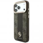 Husa Guess 4G Stripe Round and Classic Logo cu MagSafe compatibila cu iPhone 18 Pro / 17 Pro, Maro 3 - lerato.ro