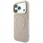 Husa Guess Saffiano Peony and Ring cu MagSafe compatibila cu iPhone 18 Pro Max / 17 Pro Max, Roz 3 - lerato.ro