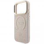 Husa Guess Saffiano Peony and Ring cu MagSafe compatibila cu iPhone 18 Pro Max / 17 Pro Max, Roz 7 - lerato.ro