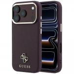 Husa Guess Saffiano Small 4G Classic Logo cu MagSafe compatibila cu iPhone 18 Pro / 17 Pro, Burgundy 4 - lerato.ro