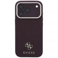 Husa Guess Saffiano Small 4G Classic Logo cu MagSafe compatibila cu iPhone 18 Pro / 17 Pro, Burgundy