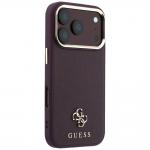 Husa Guess Saffiano Small 4G Classic Logo cu MagSafe compatibila cu iPhone 18 Pro / 17 Pro, Burgundy 5 - lerato.ro