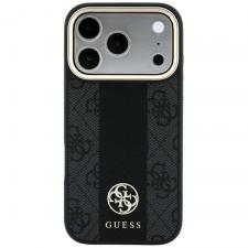 Husa Guess 4G Stripe Round and Classic Logo cu MagSafe compatibila cu iPhone 18 Pro / 17 Pro, Negru