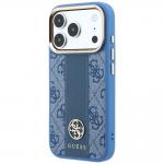 Husa Guess 4G Stripe Round and Classic Logo cu MagSafe compatibila cu iPhone 18 Pro / 17 Pro, Albastru 3 - lerato.ro