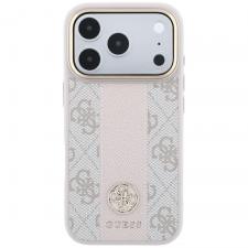 Husa Guess 4G Stripe Round Classic Logo cu MagSafe compatibila cu iPhone 18 Pro Max / 17 Pro Max, Roz