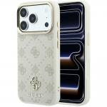 Husa Guess Peony 4G Small Logo cu MagSafe compatibila cu iPhone 18 Pro Max / 17 Pro Max, Bej 4 - lerato.ro