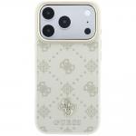Husa Guess Peony 4G Small Logo cu MagSafe compatibila cu iPhone 18 Pro Max / 17 Pro Max, Bej 2 - lerato.ro