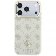 Husa Guess Peony 4G Small Logo cu MagSafe compatibila cu iPhone 18 Pro Max / 17 Pro Max, Bej