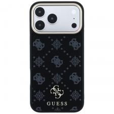 Husa Guess Peony 4G Small Logo cu MagSafe compatibila cu iPhone 18 Pro / 17 Pro, Negru