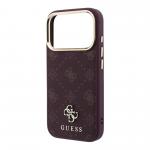 Husa Guess Peony 4G Small Logo cu MagSafe compatibila cu iPhone 18 Pro / 17 Pro, Burgundy 7 - lerato.ro