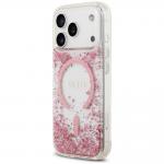 Husa Guess Resin Bottom Glitter cu MagSafe compatibila cu iPhone 18 Pro / 17 Pro, Roz 3 - lerato.ro