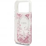 Husa Guess Resin Bottom Glitter cu MagSafe compatibila cu iPhone 18 Pro / 17 Pro, Roz 8 - lerato.ro