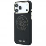 Husa Guess Perforated 4G Gold Logo cu MagSafe compatibila cu iPhone 18 Pro / 17 Pro, Negru 3 - lerato.ro