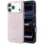 Husa Guess Perforated 4G Gold Logo cu MagSafe compatibila cu iPhone 18 Pro / 17 Pro, Roz 4 - lerato.ro