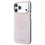 Husa Guess Perforated 4G Gold Logo cu MagSafe compatibila cu iPhone 18 Pro / 17 Pro, Roz 3 - lerato.ro