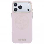 Husa Guess Perforated 4G Gold Logo cu MagSafe compatibila cu iPhone 18 Pro / 17 Pro, Roz 2 - lerato.ro