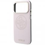 Husa Guess Perforated 4G Gold Logo cu MagSafe compatibila cu iPhone 18 Pro / 17 Pro, Roz 7 - lerato.ro