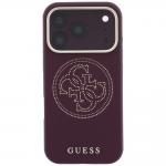Husa Guess Perforated 4G Gold Logo cu MagSafe compatibila cu iPhone 18 Pro / 17 Pro, Burgundy 2 - lerato.ro