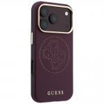 Husa Guess Perforated 4G Gold Logo cu MagSafe compatibila cu iPhone 18 Pro / 17 Pro, Burgundy 5 - lerato.ro