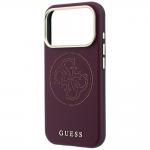Husa Guess Perforated 4G Gold Logo cu MagSafe compatibila cu iPhone 18 Pro / 17 Pro, Burgundy 7 - lerato.ro