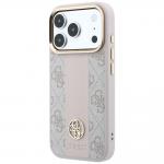 Husa Guess 4G Stripe Round and Classic Logo cu MagSafe compatibila cu iPhone 18 Pro / 17 Pro, Roz 3 - lerato.ro