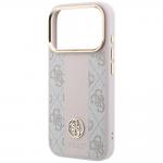 Husa Guess 4G Stripe Round and Classic Logo cu MagSafe compatibila cu iPhone 18 Pro / 17 Pro, Roz 7 - lerato.ro