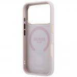 Husa Guess 4G Stripe Round and Classic Logo cu MagSafe compatibila cu iPhone 18 Pro / 17 Pro, Roz 8 - lerato.ro