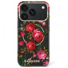 Husa Guess IML Glitter Blossom Roses cu MagSafe compatibila cu iPhone 18 Pro / 17 Pro, Graphics