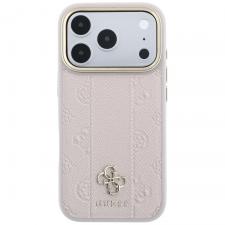 Husa Guess Stripe Peony 4G Logo cu MagSafe compatibila cu iPhone 18 Pro Max / 17 Pro Max, Roz
