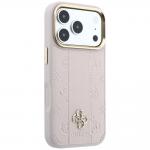 Husa Guess Stripe Peony 4G Logo cu MagSafe compatibila cu iPhone 18 Pro Max / 17 Pro Max, Roz 5 - lerato.ro