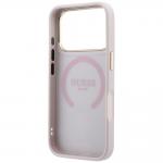 Husa Guess Stripe Peony 4G Logo cu MagSafe compatibila cu iPhone 18 Pro Max / 17 Pro Max, Roz 8 - lerato.ro