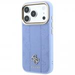 Husa Guess Stripe Peony 4G Logo cu MagSafe compatibila cu iPhone 18 Pro Max / 17 Pro Max, Albastru 3 - lerato.ro