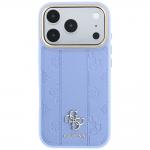 Husa Guess Stripe Peony 4G Logo cu MagSafe compatibila cu iPhone 18 Pro Max / 17 Pro Max, Albastru 2 - lerato.ro